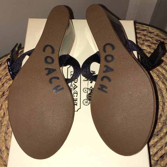 NWT Coach Bernadette Patent and Nylon Banded Wedge - Picture 6 of 8